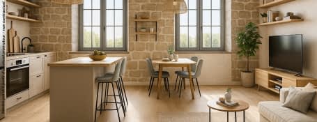 Dinan réhabilitation bordant la Place René Pleven