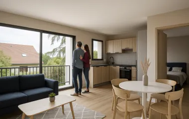 Programme immobilier neuf Pau Réhabilitation secteur résidentiel porche lignes de bus