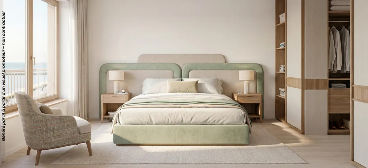 Dunkerque quartier de la Pointe des Alliés face à la mer