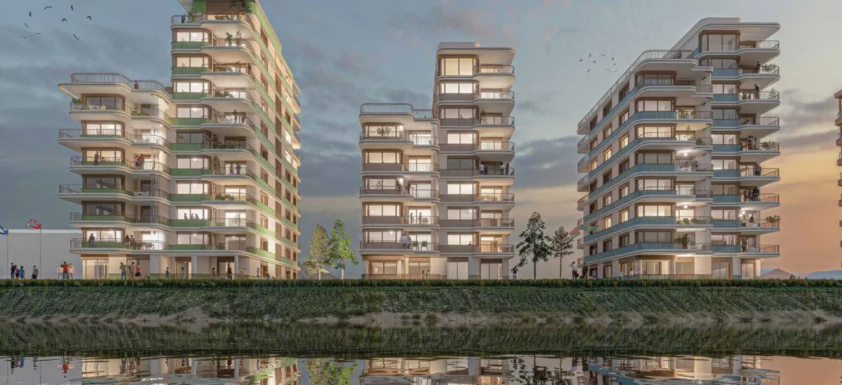 Dunkerque quartier de la Pointe des Alliés face à la mer