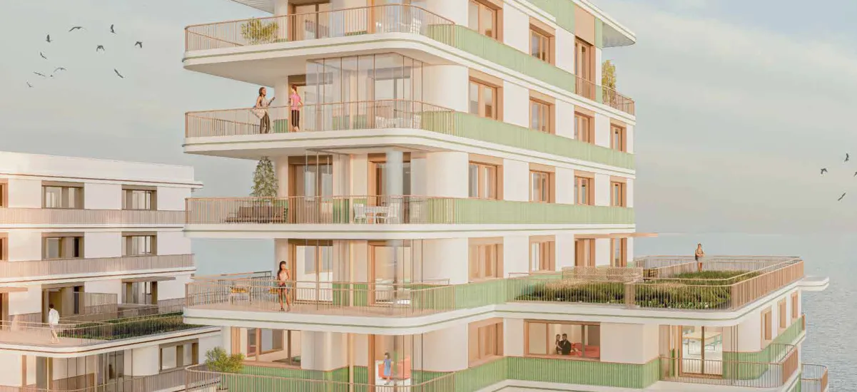 Dunkerque quartier de la Pointe des Alliés face à la mer