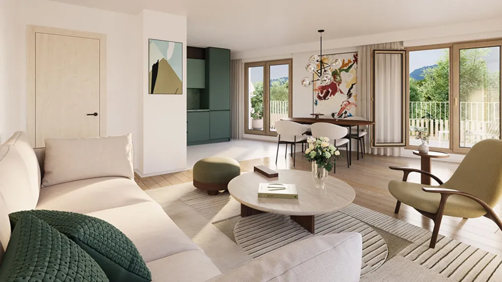 Fontaine écoquartier Porte du Vercors à 10 min du tram A