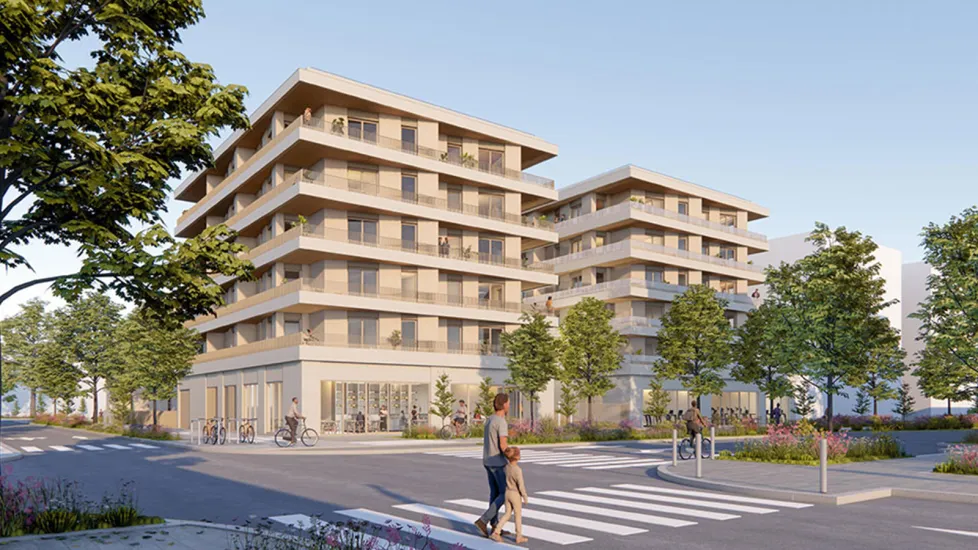 Fontaine écoquartier Porte du Vercors à 10 min du tram A