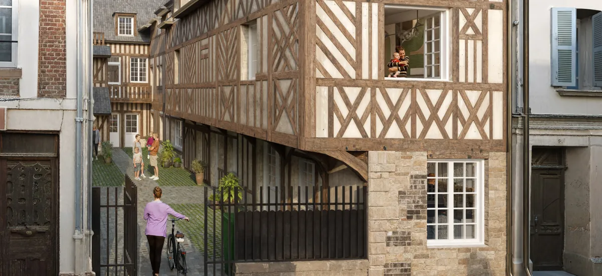 Honfleur réhabilitation à proximité du Vieux Bassin