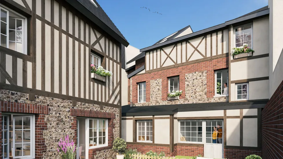 Honfleur réhabilitation cœur de ville proche du Vieux Bassin