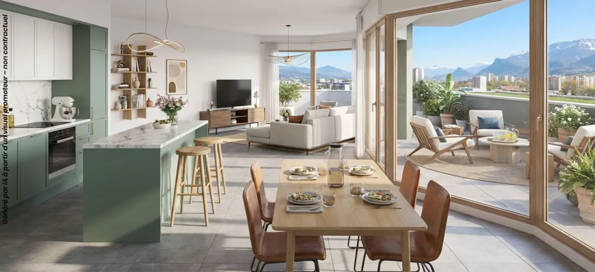 Le Pont-de-Claix vue dégagées au pied du nouveau tram