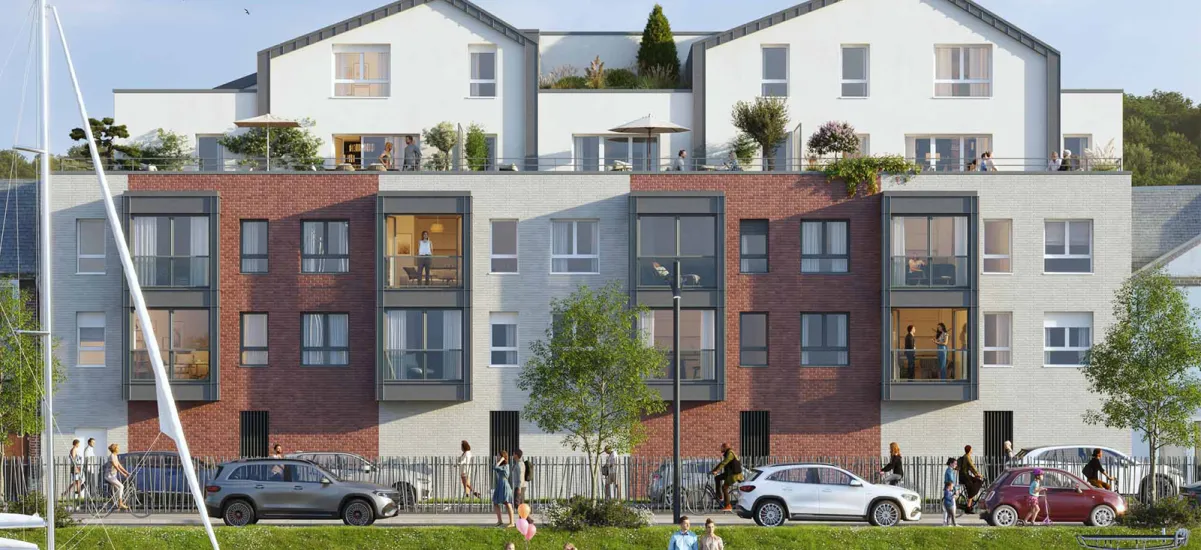 Le Tréport cœur de ville face au bassin du Port de Plaisance