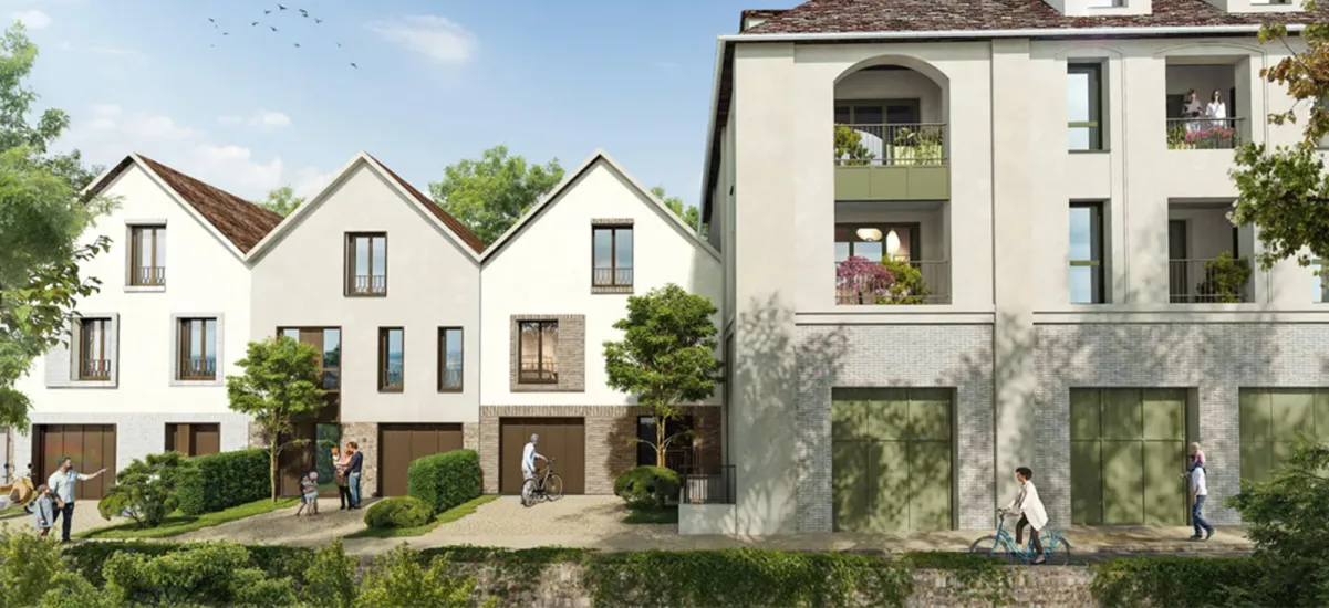 Neauphle-le-Château face au centre-bourg