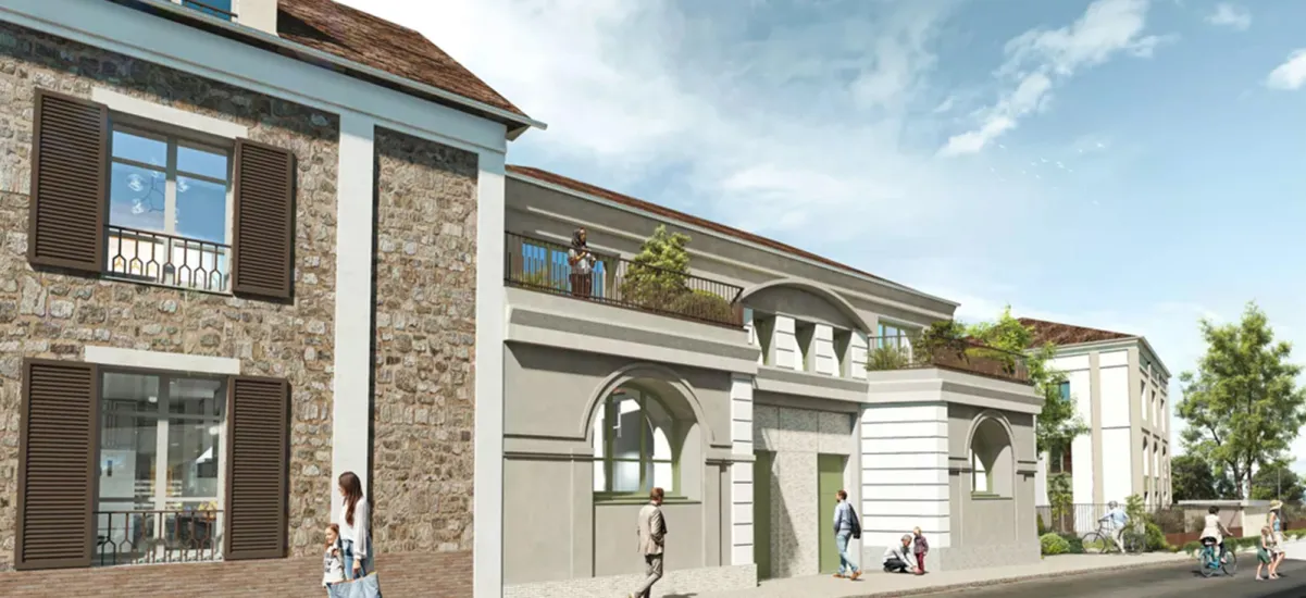 Neauphle-le-Château face au centre-bourg