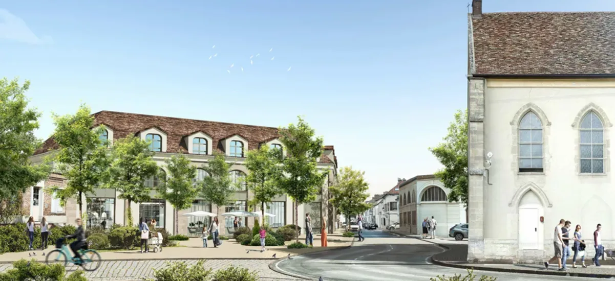 Neauphle-le-Château face au centre-bourg