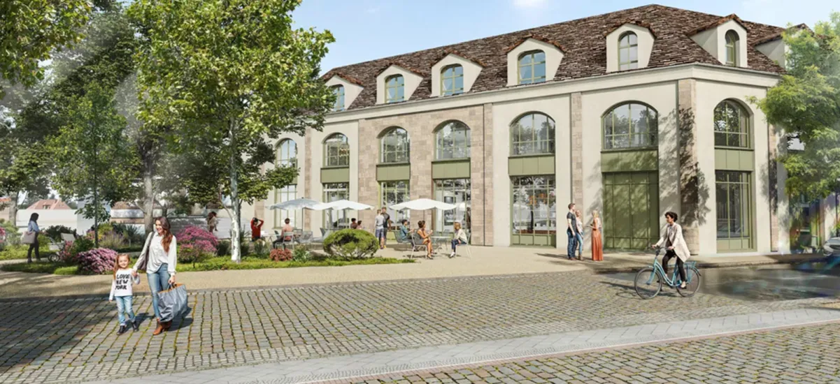 Neauphle-le-Château face au centre-bourg