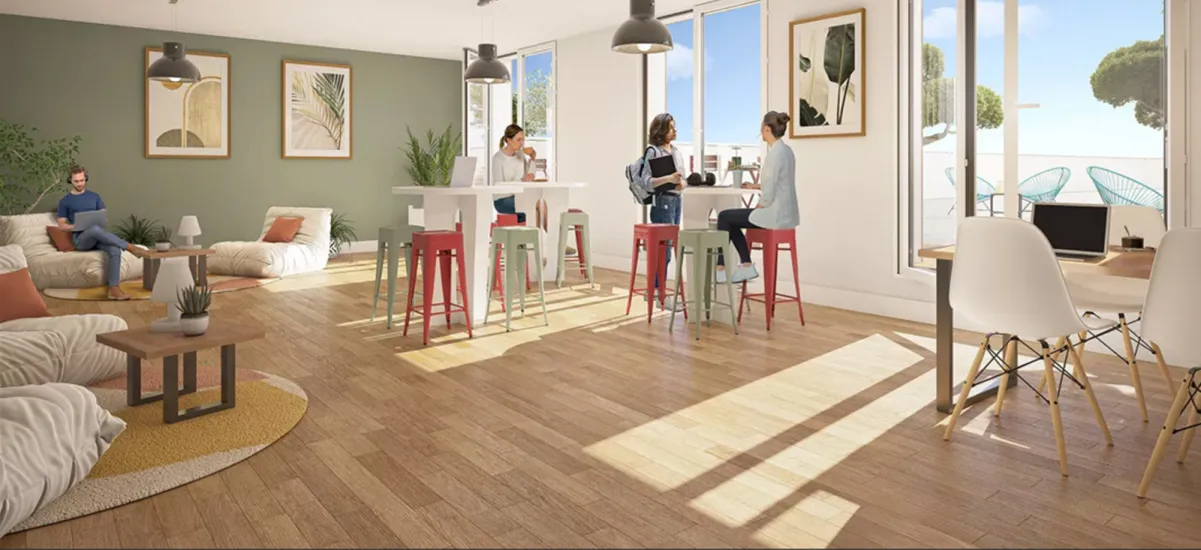 Niort résidence étudiante face à un parc boisé