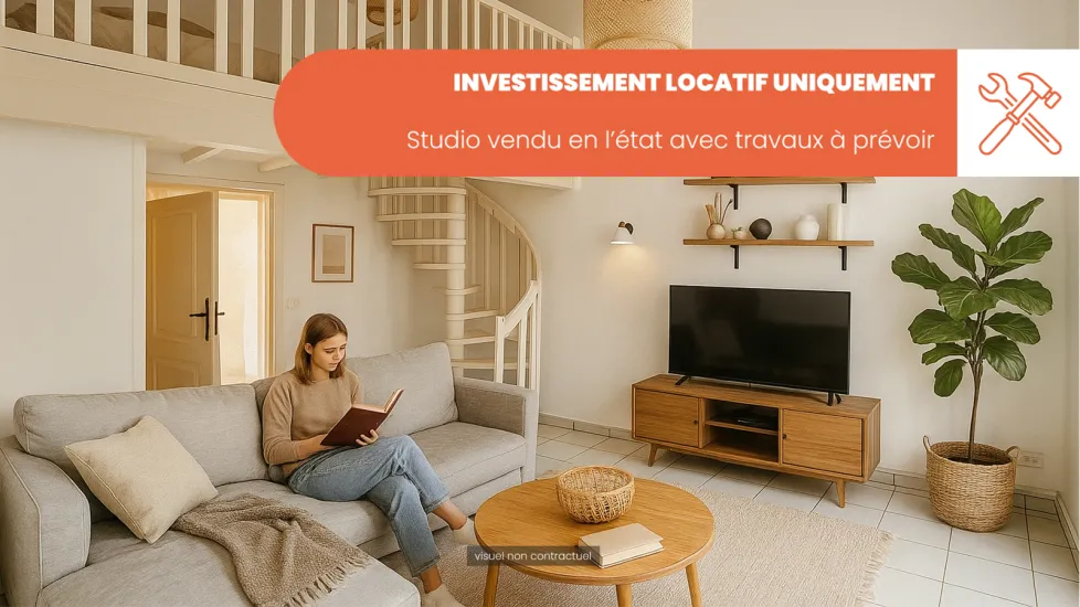Oullins INVESTISSEMENT studio vendu en l’état travaux à prévoir