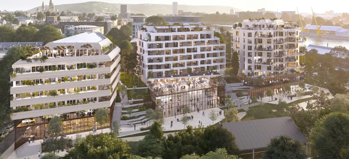 Rouen résidence étudiante rive droite face à la Seine