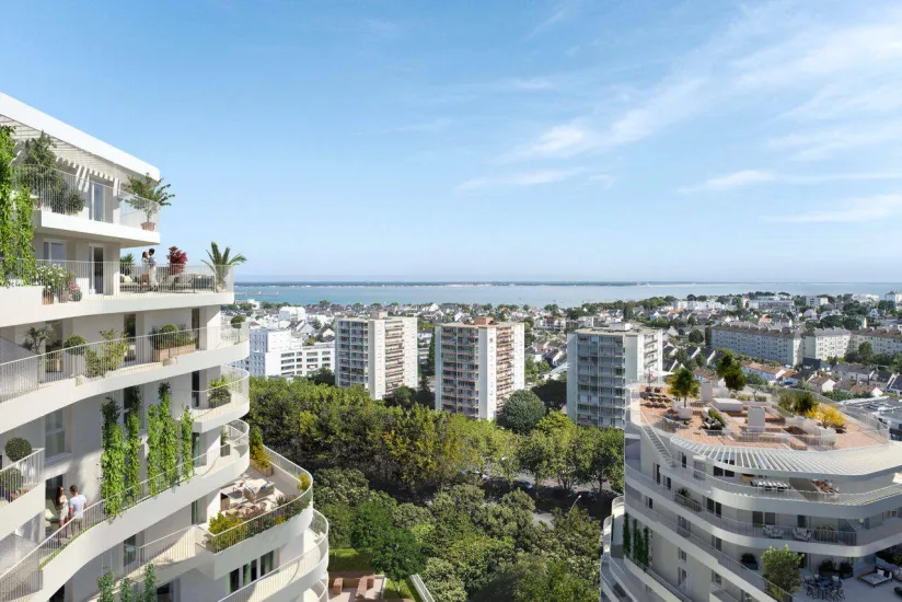 Saint-Nazaire vue panoramique sur la mer et l'estuaire